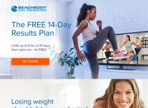 How beachbody.com looks like on a tablet such as an iPad.