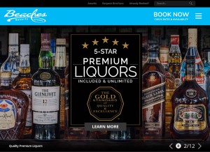 How beaches.com looks like on a tablet such as an iPad.