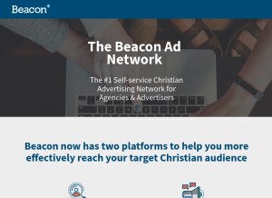 How beaconads.com looks like on a tablet such as an iPad.