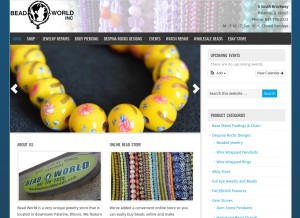 How beadworldbeads.com looks like on a tablet such as an iPad.