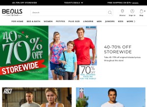 How beallsflorida.com looks like on a tablet such as an iPad.