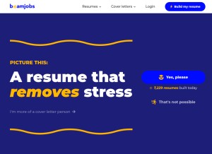 How beamjobs.com looks like on a tablet such as an iPad.