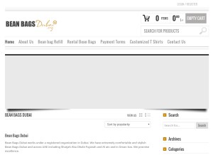 How beanbagsdubai.org looks like on a tablet such as an iPad.
