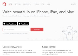 How bear.app looks like on a tablet such as an iPad.