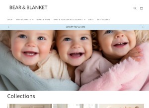 How bearandblanket.com looks like on a tablet such as an iPad.