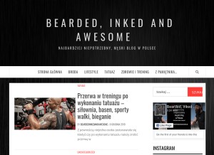 How beardedinkedandawesome.pl looks like on a tablet such as an iPad.