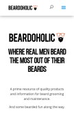 How beardoholic.com looks like on a mobile device such as an iPhone.