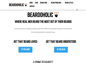 How beardoholic.com looks like on a tablet such as an iPad.