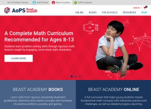 How beastacademy.com looks like on a tablet such as an iPad.