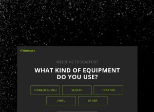 How beatport.com looks like on a tablet such as an iPad.