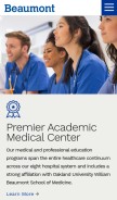 How beaumont.edu looks like on a mobile device such as an iPhone.
