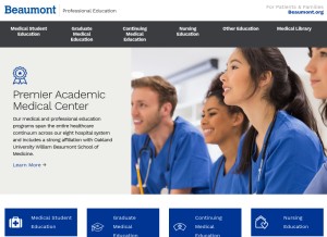 How beaumont.edu looks like on a tablet such as an iPad.