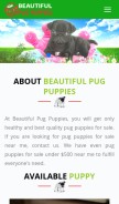 How beautifulpugpuppies.com looks like on a mobile device such as an iPhone.