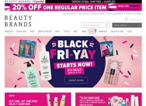 How beautybrands.com looks like on a tablet such as an iPad.