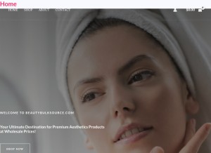 How beautybulksource.com looks like on a tablet such as an iPad.