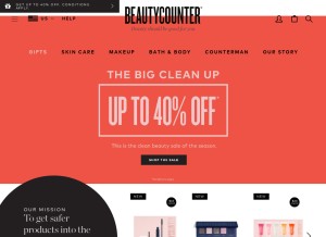How beautycounter.com looks like on a tablet such as an iPad.