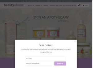 How beautyofasite.com looks like on a tablet such as an iPad.