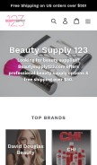 How beautysupply123.com looks like on a mobile device such as an iPhone.