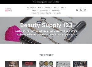How beautysupply123.com looks like on a tablet such as an iPad.
