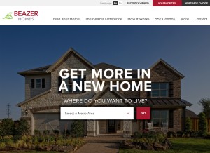 How beazer.com looks like on a tablet such as an iPad.