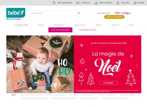 How bebe9.com looks like on a tablet such as an iPad.