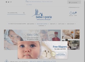 How bebedeparis.co.za looks like on a tablet such as an iPad.