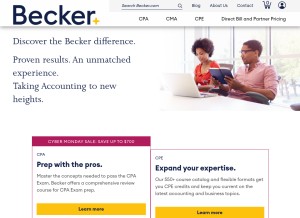 How becker.com looks like on a tablet such as an iPad.