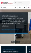 How beckman.com looks like on a mobile device such as an iPhone.