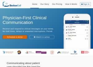 How beckoncall.com looks like on a tablet such as an iPad.