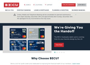 How becu.org looks like on a tablet such as an iPad.