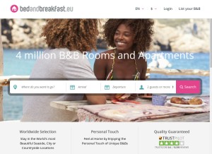 How bedandbreakfast.eu looks like on a tablet such as an iPad.
