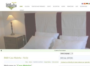 How bedandbreakfastcasamalerba.it looks like on a tablet such as an iPad.