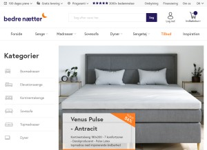 How bedrenaetter.dk looks like on a tablet such as an iPad.