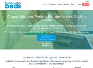 How beds24.com looks like on a tablet such as an iPad.