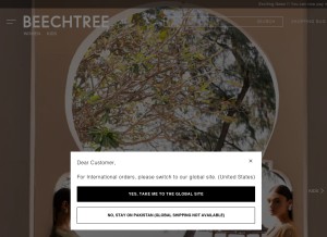 How beechtree.pk looks like on a tablet such as an iPad.