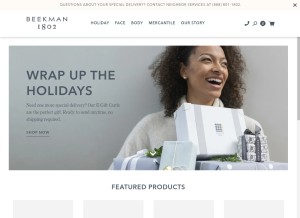 How beekman1802.com looks like on a tablet such as an iPad.