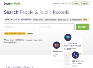 How beenverified.com looks like on a tablet such as an iPad.