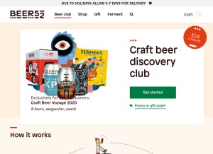 How beer52.com looks like on a tablet such as an iPad.