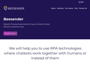 How beesender.com looks like on a tablet such as an iPad.