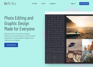 How befunky.com looks like on a tablet such as an iPad.