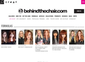 How behindthechair.com looks like on a tablet such as an iPad.