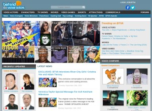 How behindthevoiceactors.com looks like on a tablet such as an iPad.