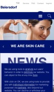 How beiersdorf.com looks like on a mobile device such as an iPhone.