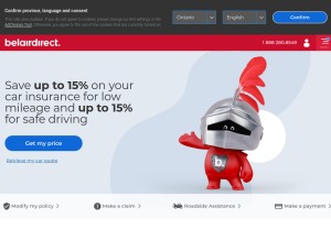 How belairdirect.com looks like on a tablet such as an iPad.