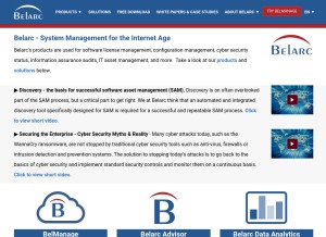 How belarc.com looks like on a tablet such as an iPad.