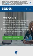 How belden.com looks like on a mobile device such as an iPhone.