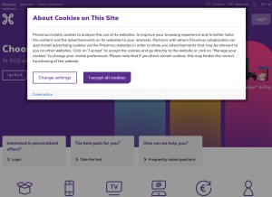 How belgacom.be looks like on a tablet such as an iPad.