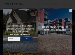 How belgard.com looks like on a tablet such as an iPad.
