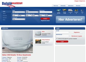 How belgiemobiel.be looks like on a tablet such as an iPad.