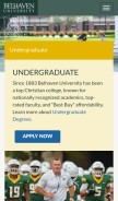 How belhaven.edu looks like on a mobile device such as an iPhone.